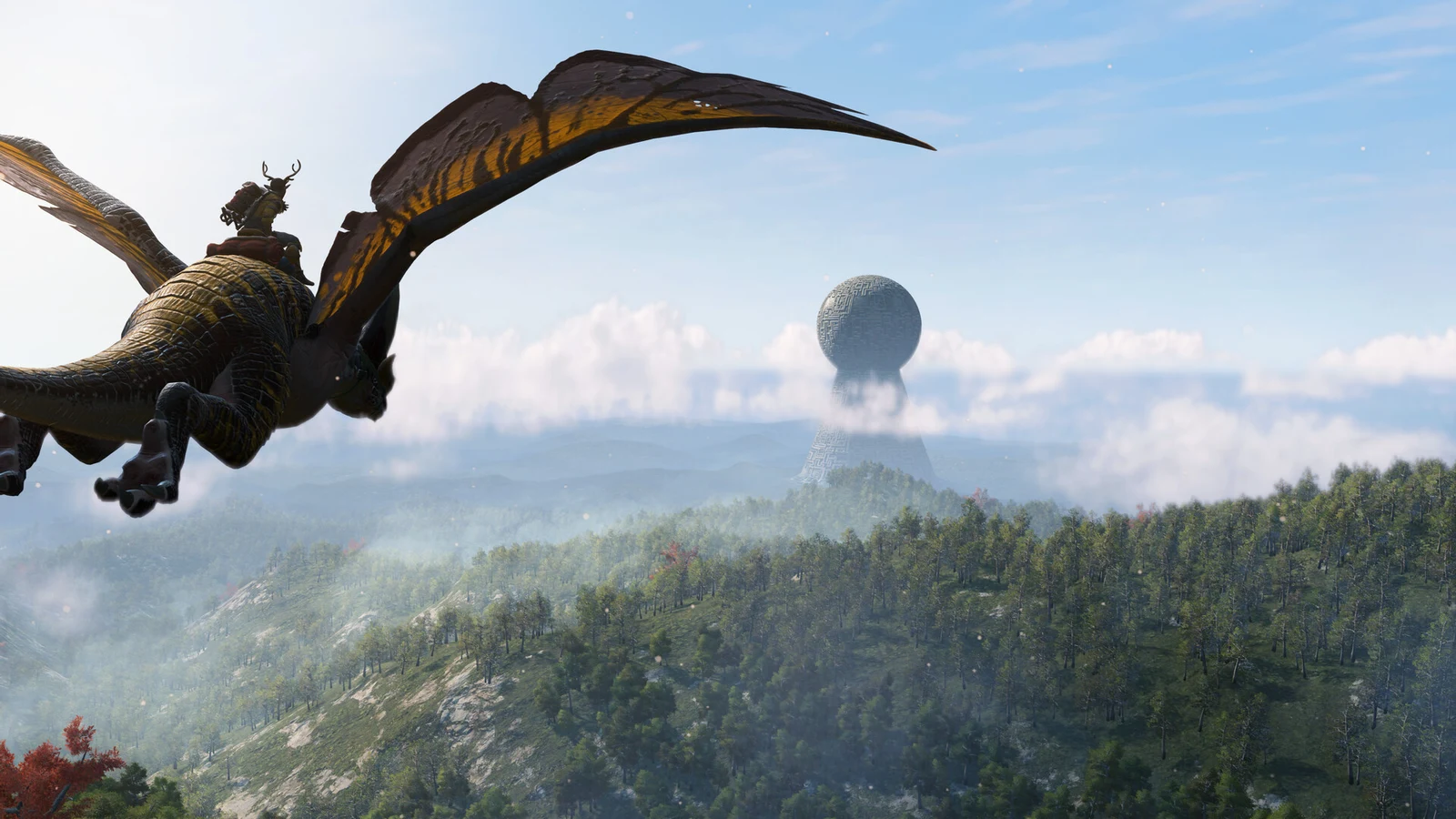 Light No Fire: dragon flight over forests and hills.